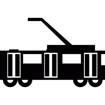Tram sideview vector logo