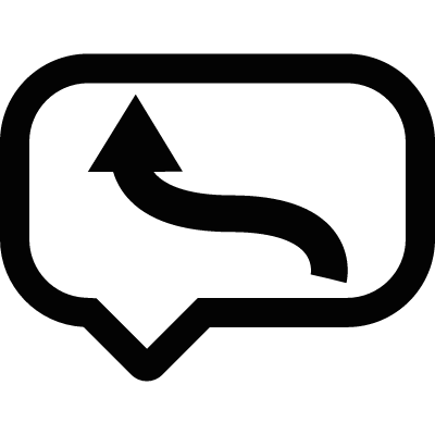 Arrow in speech bubble vector logo