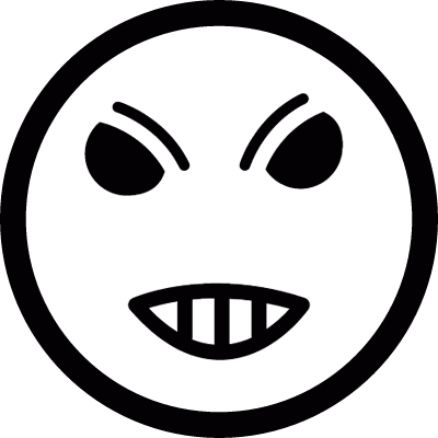 Angry emoticon vector logo