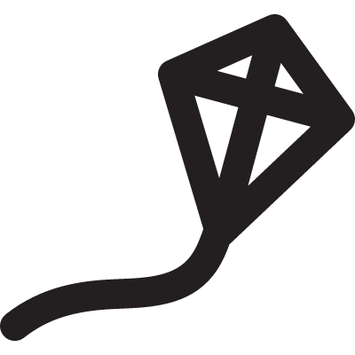 Flying kite vector logo