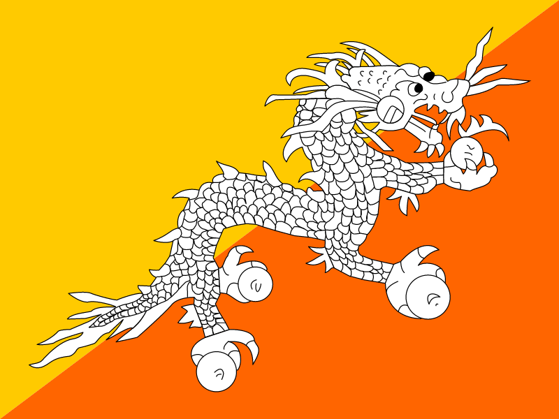 Flag of Bhutan vector logo