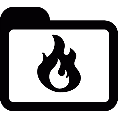 Folder with a flame vector logo