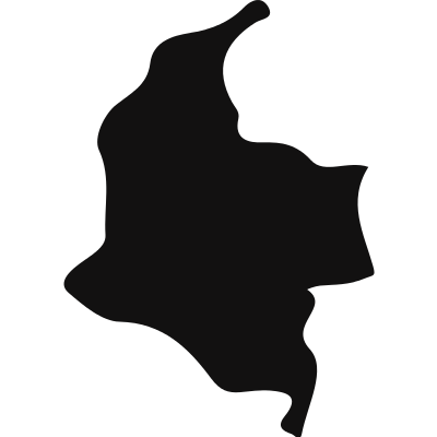 Colombia black country map shape vector logo