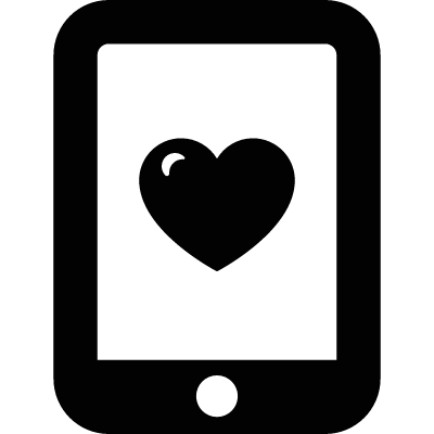 Tablet with Heart vector logo
