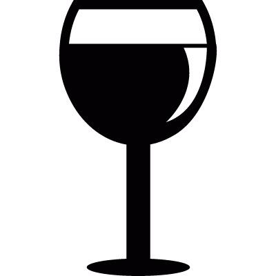 Filled wine glass vector logo
