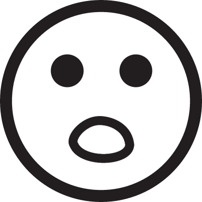Surprised face vector logo