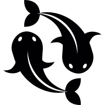 Two Golden Carps vector logo