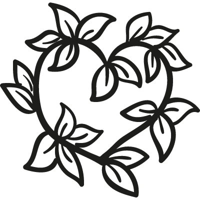 Heart Leaves vector logo
