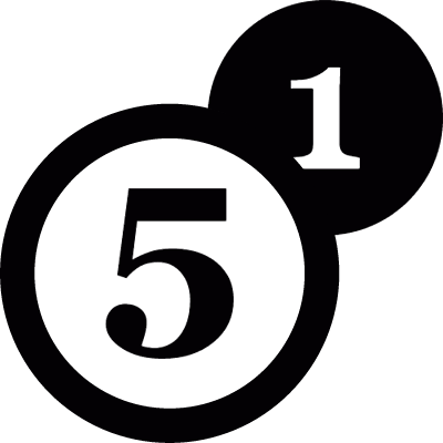 Numbers one and five vector logo