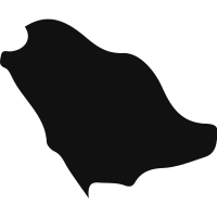 Saudi Arabia country map black shape vector