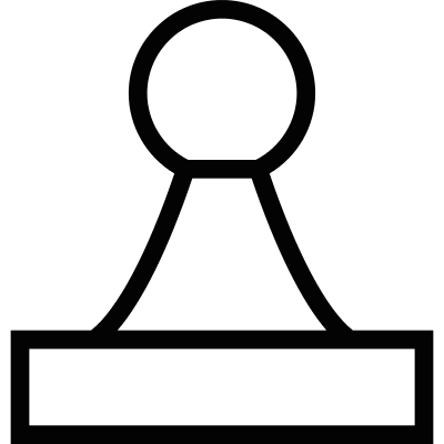 White chess pawn vector logo