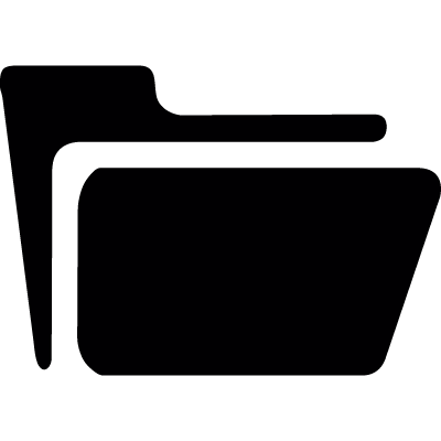 Opened black folder vector logo