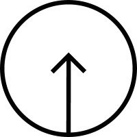 Arrow up inside a circular button vector