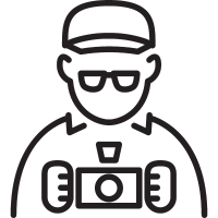 Photographer with Cap and Glasses vector