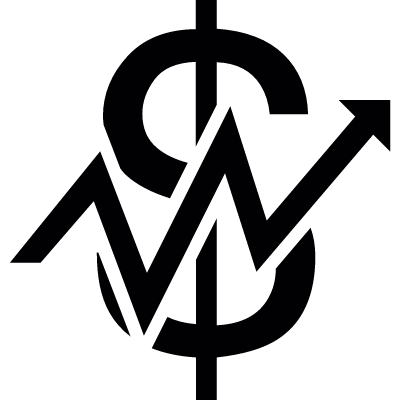 Dollar symbol with ascendant line graphic vector logo