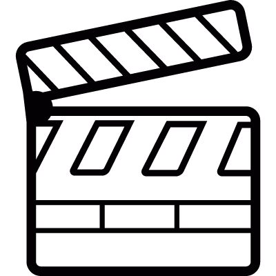 Cinema clapperboard vector logo