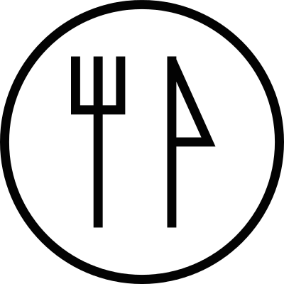 Restaurant round label vector logo