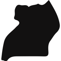 Uganda country map black shape vector