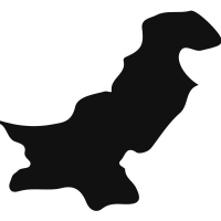 Pakistan black country map shape vector