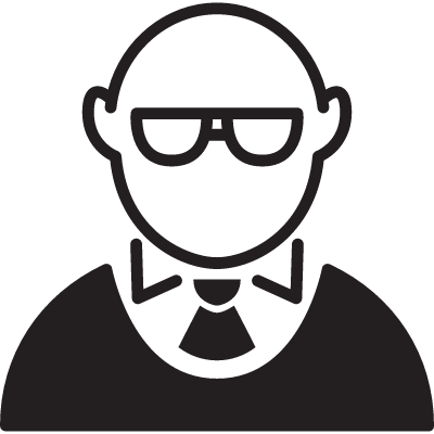 Bald Man with Glasses vector logo