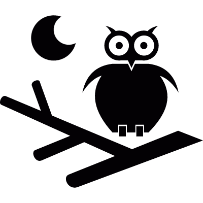 Owl at Night vector logo