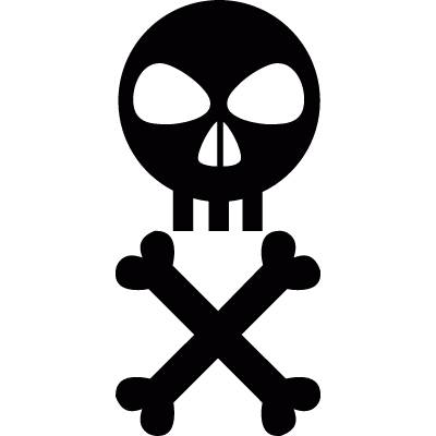 Skull and crossed bones vector logo