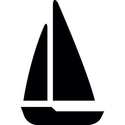 black sailing boat vector logo