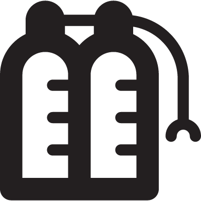 Two Oxygen Bottles with Mask vector logo