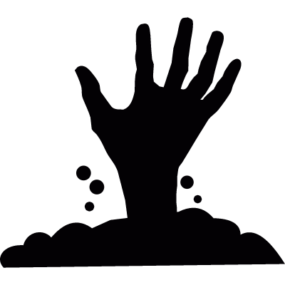 Hand appearing from under the soil vector logo