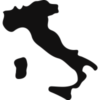 Italy black country map shape vector