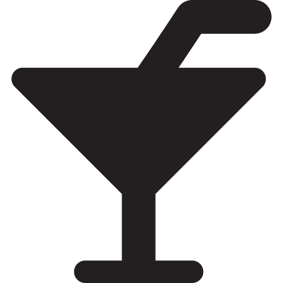 Cocktail with straw vector logo