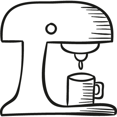Drawed Coffemaker vector logo