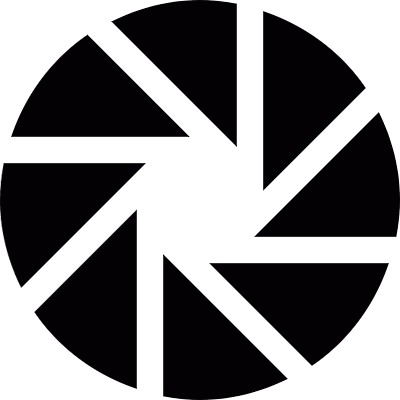 Lens aperture vector logo