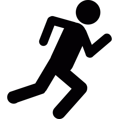 Running stick figure vector logo