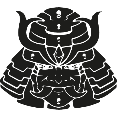Samurai head of Japan vector logo