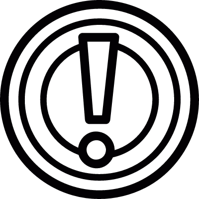Exclamation mark in circles vector logo