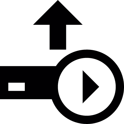 Upload run button vector logo