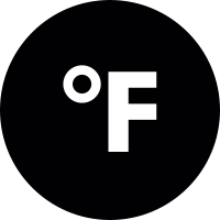 Farenheit symbol in circle vector