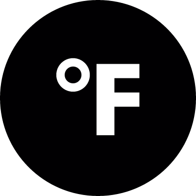 Farenheit symbol in circle vector logo