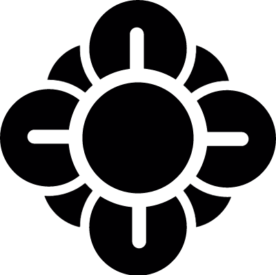 Flower top view vector logo