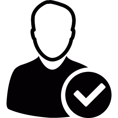 User avatar with check mark vector logo