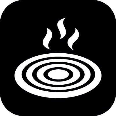 Heat burner inside a rounded square vector logo
