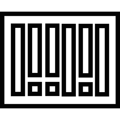 Black bars inside a rectangle, abacus tool, IOS 7 interface symbol vector logo