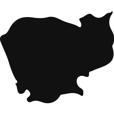 Cambodia black country map shape vector logo