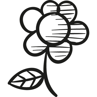 Flower drawing vector logo