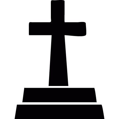 Cross over a tomb vector logo