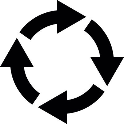 Circle of four arrows vector logo