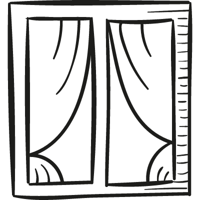 Window with Curtains vector logo