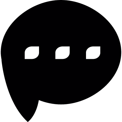 Dark speech bubble with three dots vector logo