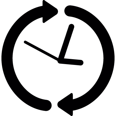 Clock with circular arrows vector logo
